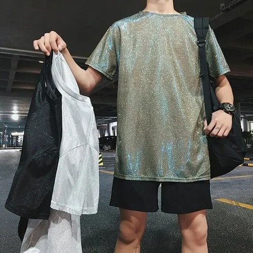 Men's Festival Shiny Short Sleeve Shirt