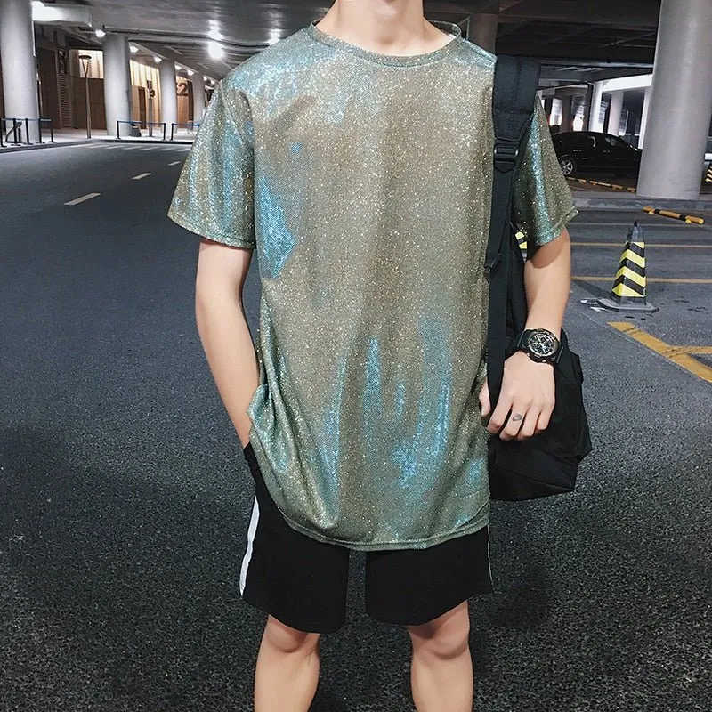 Men's Festival Shiny Short Sleeve Shirt