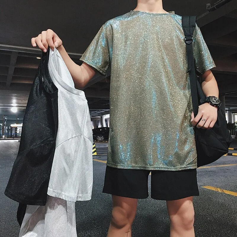 Men's Festival Shiny Short Sleeve Shirt