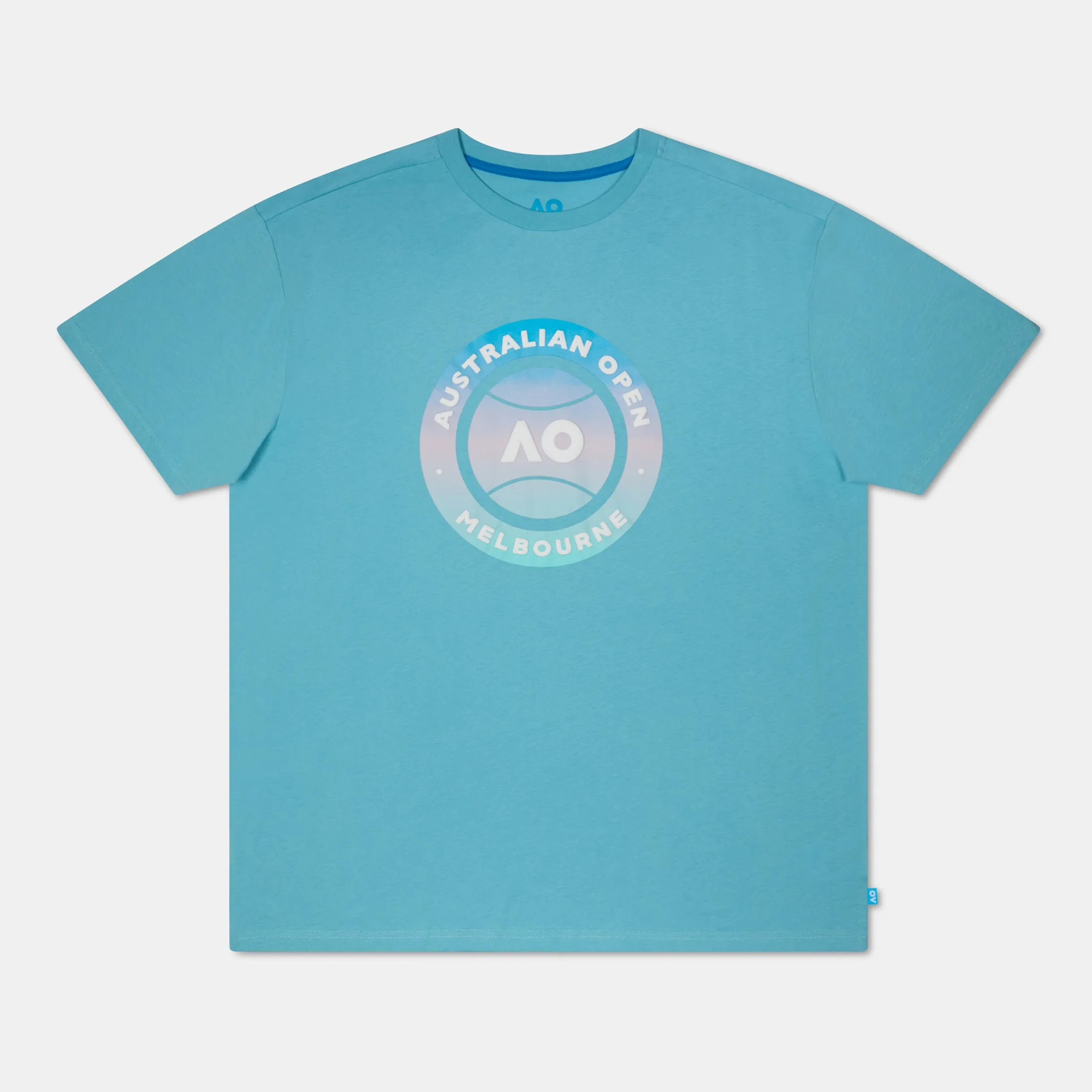 Men's Milky Blue T-Shirt Round Logo