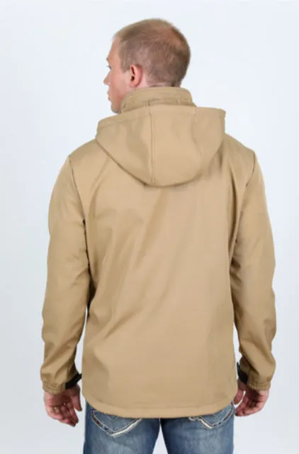 Men’s Platini Khaki Hooded Softshell Water-Resistant Jacket