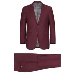 Men's Renoir Two Piece Burgundy Classic Fit Suit