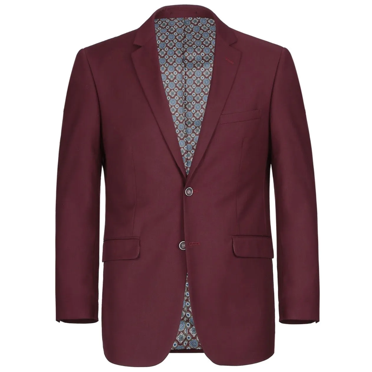Men's Renoir Two Piece Burgundy Classic Fit Suit