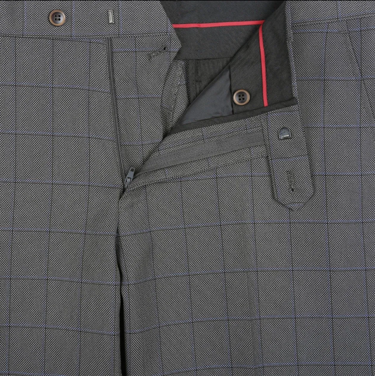Men's Renoir Two Piece Windowpane Gray Classic Fit Suit
