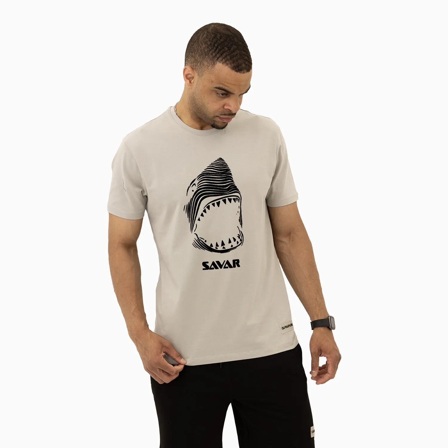 Men's Savar Shark Short Sleeve Logo T-Shirt