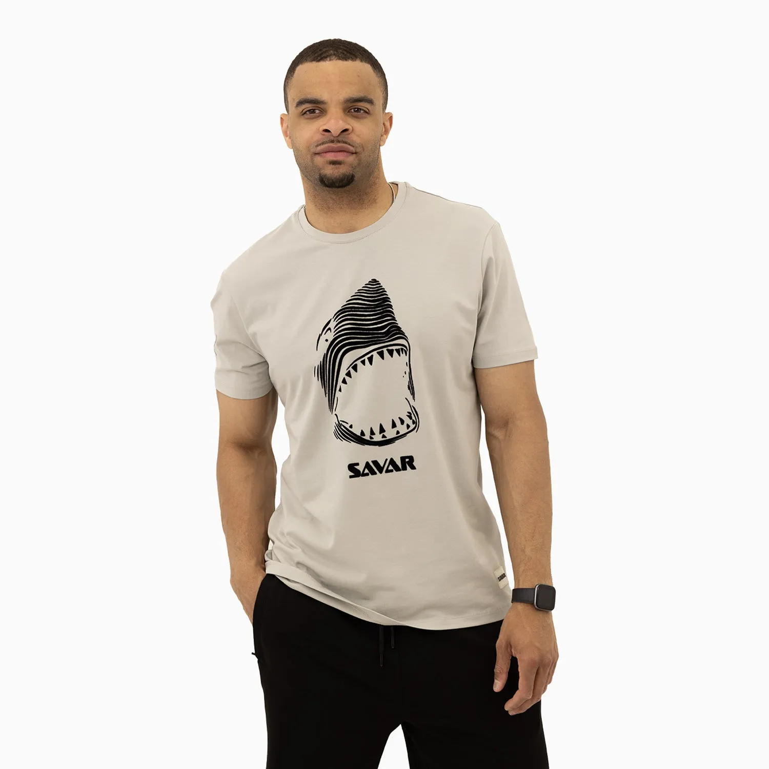 Men's Savar Shark Short Sleeve Logo T-Shirt