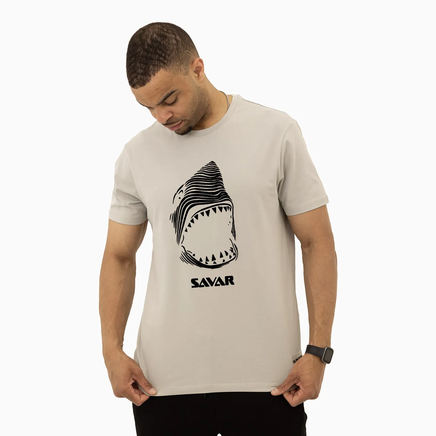 Men's Savar Shark Short Sleeve Logo T-Shirt