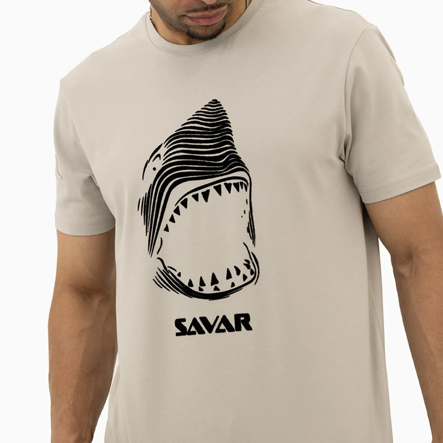 Men's Savar Shark Short Sleeve Logo T-Shirt