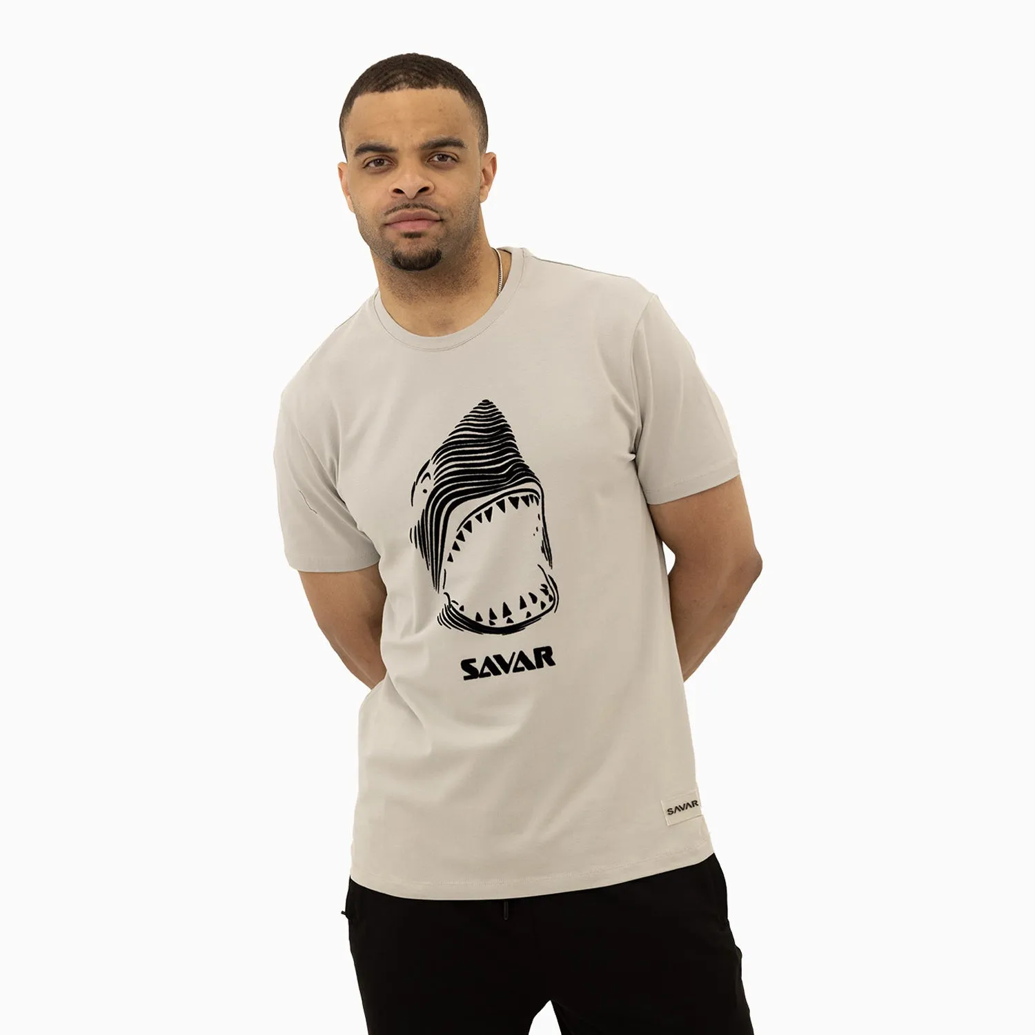 Men's Savar Shark Short Sleeve Logo T-Shirt