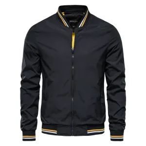 Men's Solid Color Bomber Jacket Casual Slim Fit Baseball  Jackets