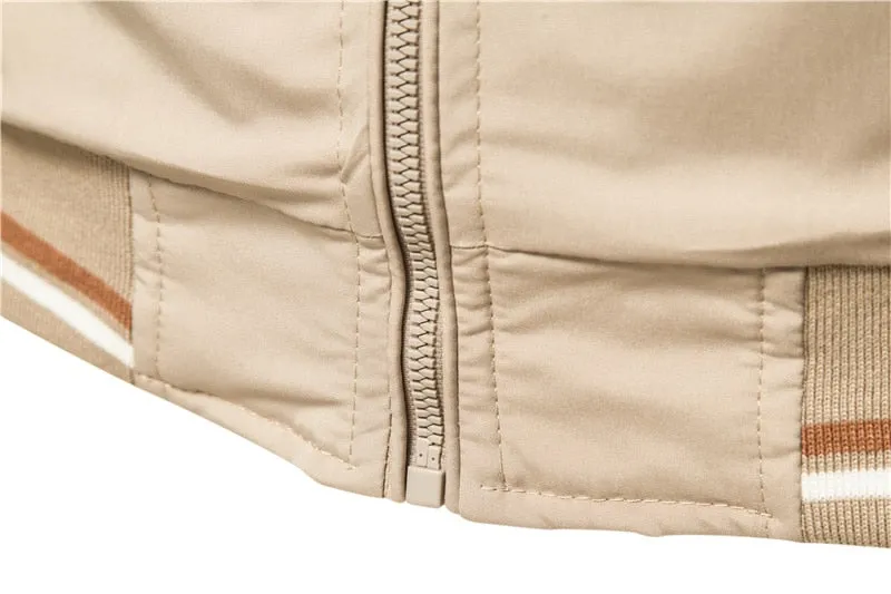 Men's Solid Color Bomber Jacket Casual Slim Fit Baseball  Jackets