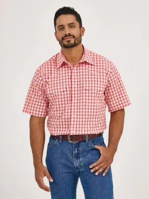 Men's Wrangler Wrinkle Resist Short Sleeve Western Snap Plaid Shirt - 112365851