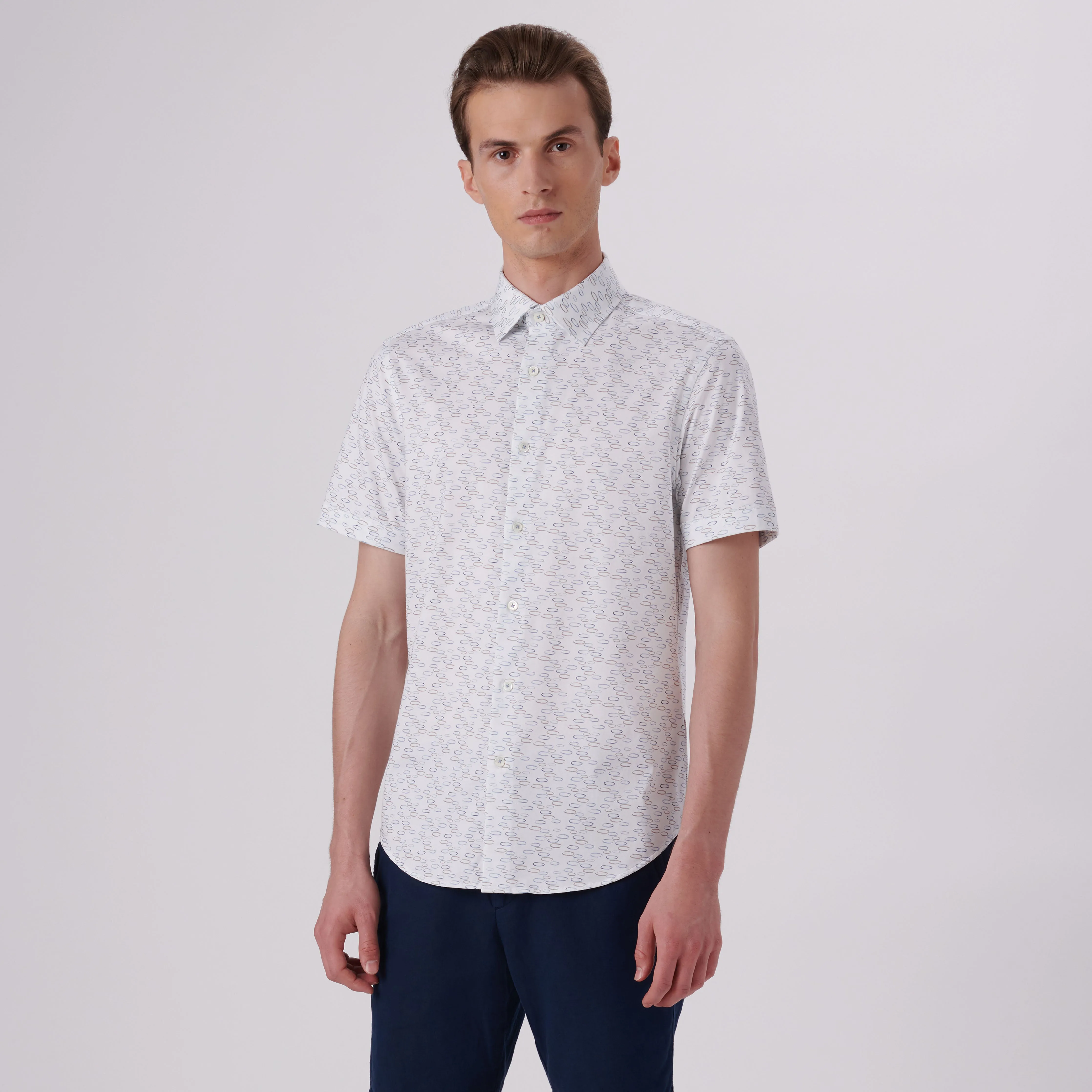 Miles Abstract Print OoohCotton Short Sleeve Shirt