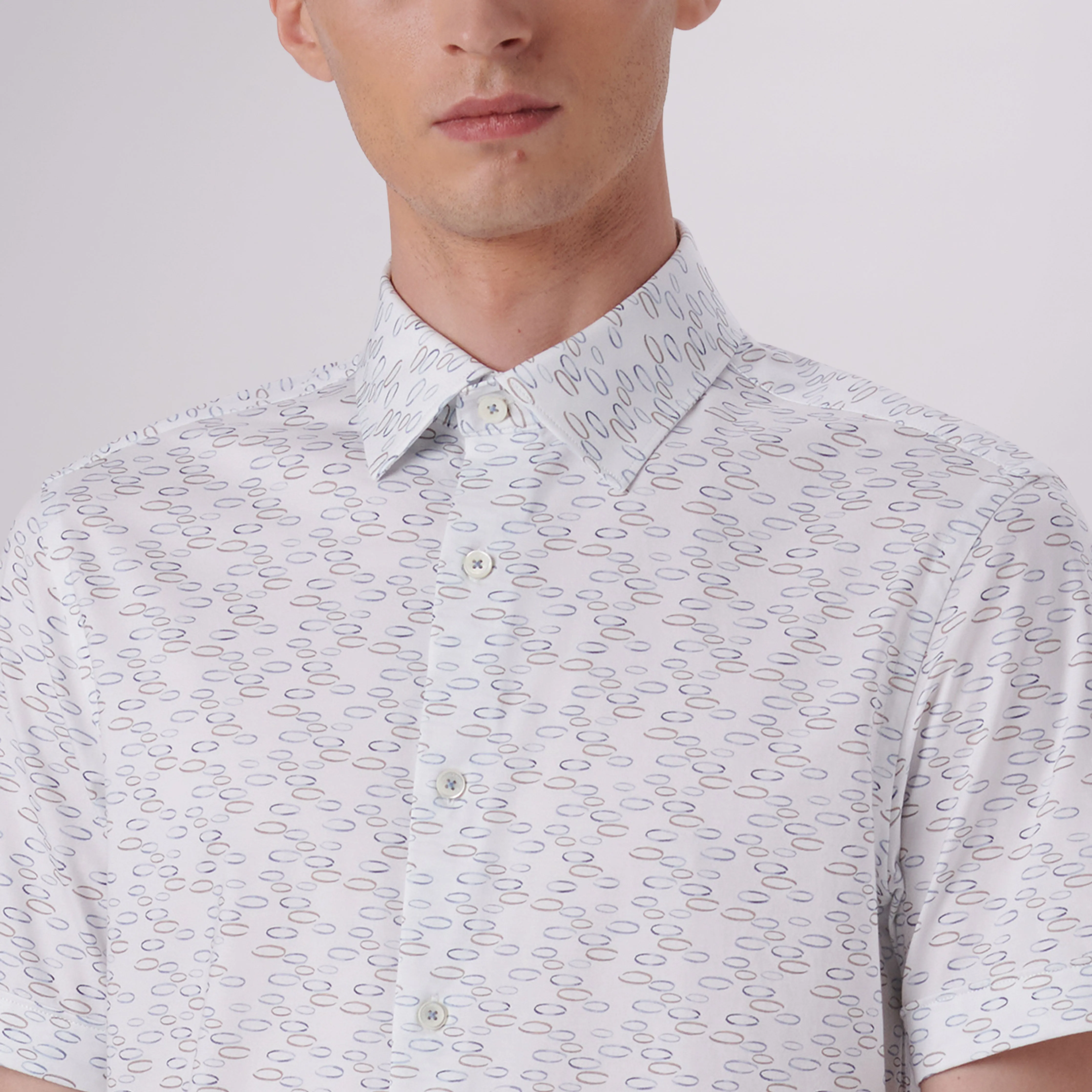 Miles Abstract Print OoohCotton Short Sleeve Shirt