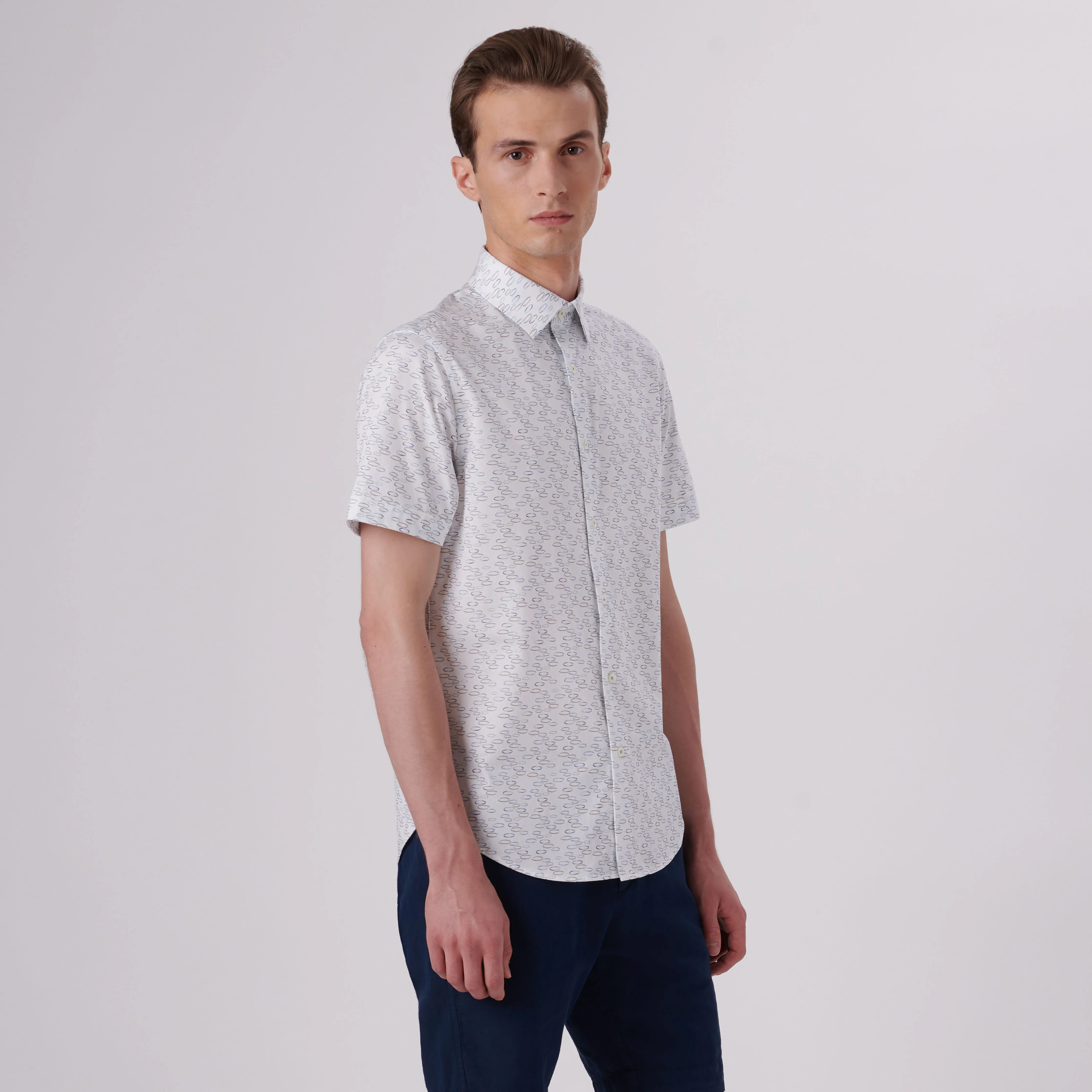 Miles Abstract Print OoohCotton Short Sleeve Shirt