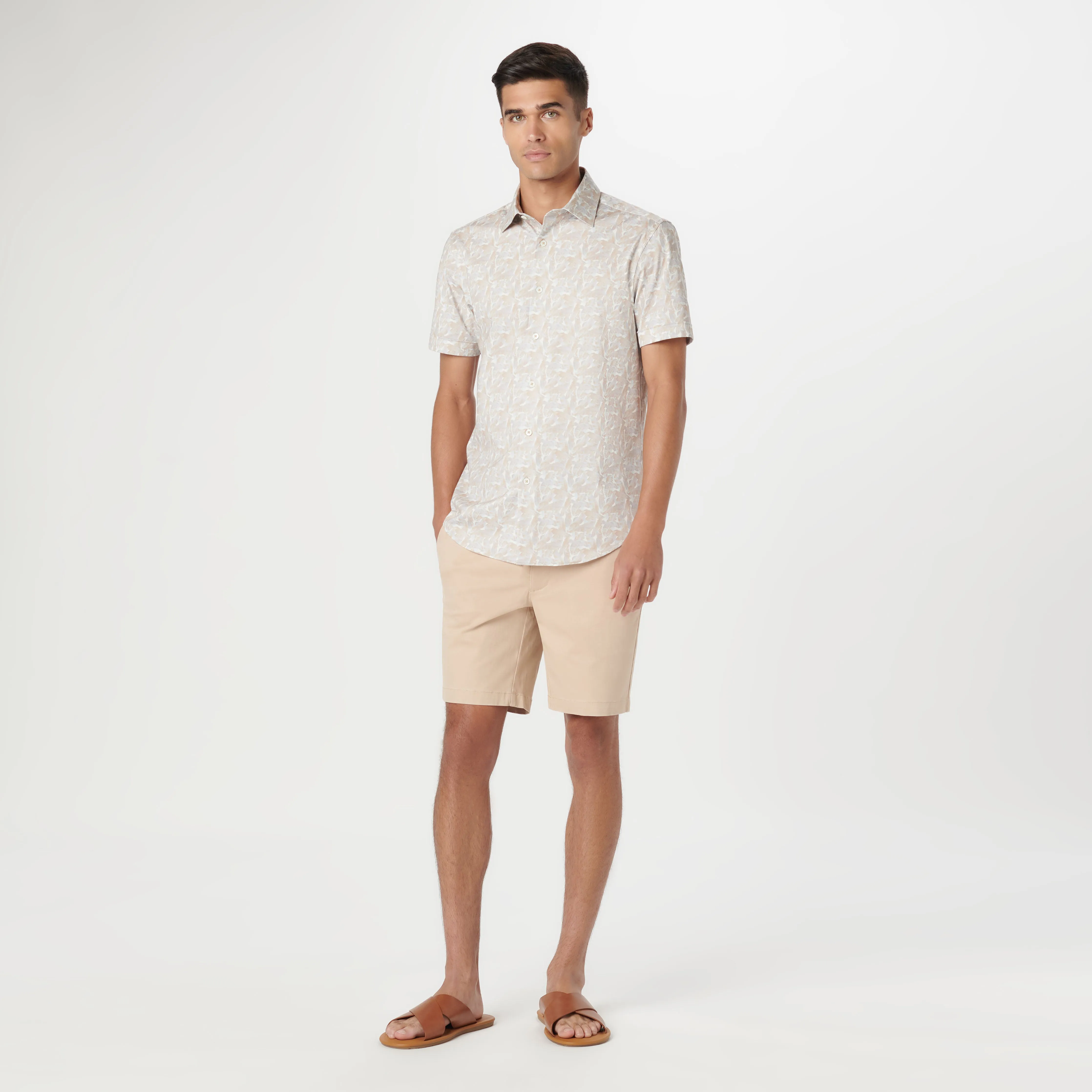 Miles Leaf Print OoohCotton Short Sleeve Shirt