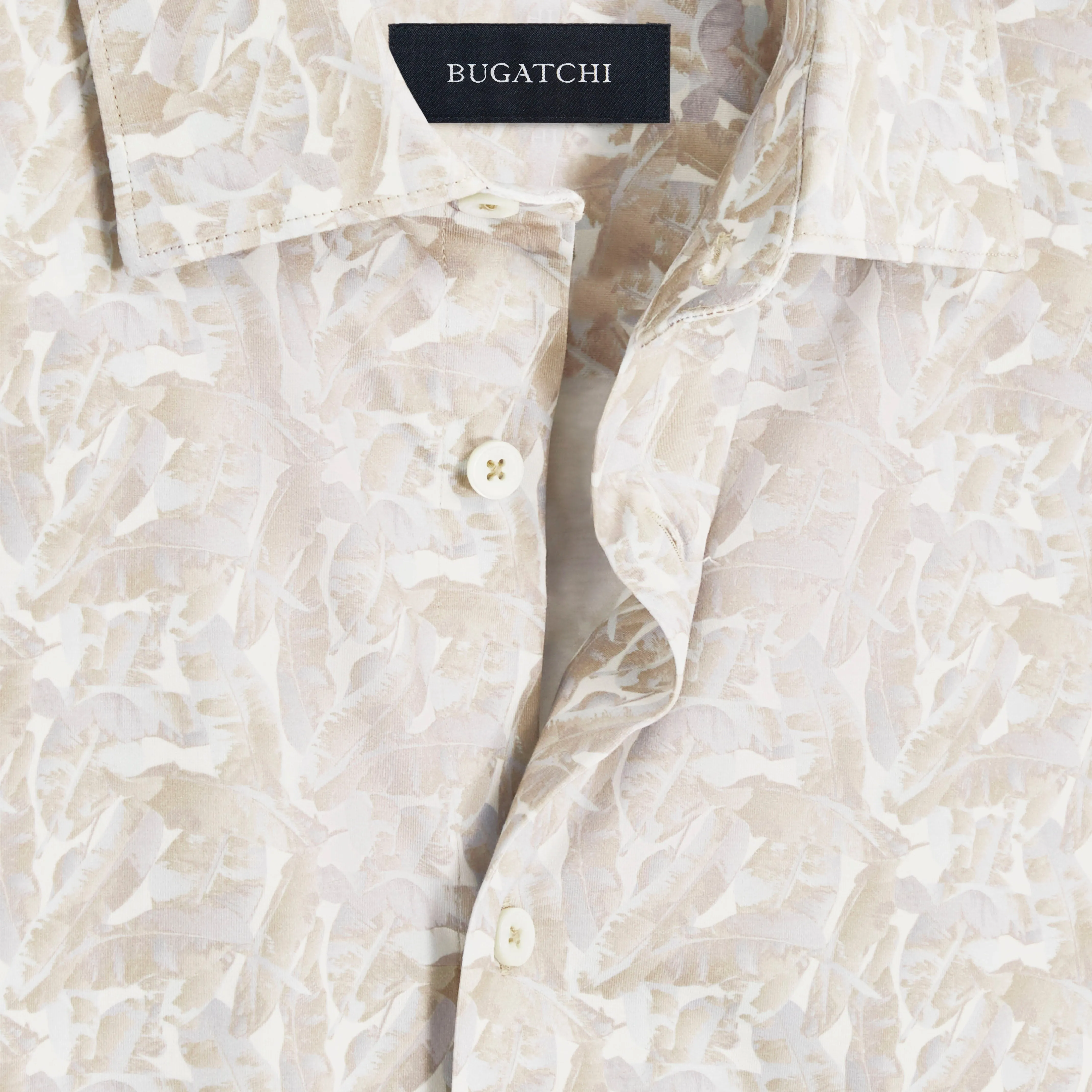 Miles Leaf Print OoohCotton Short Sleeve Shirt