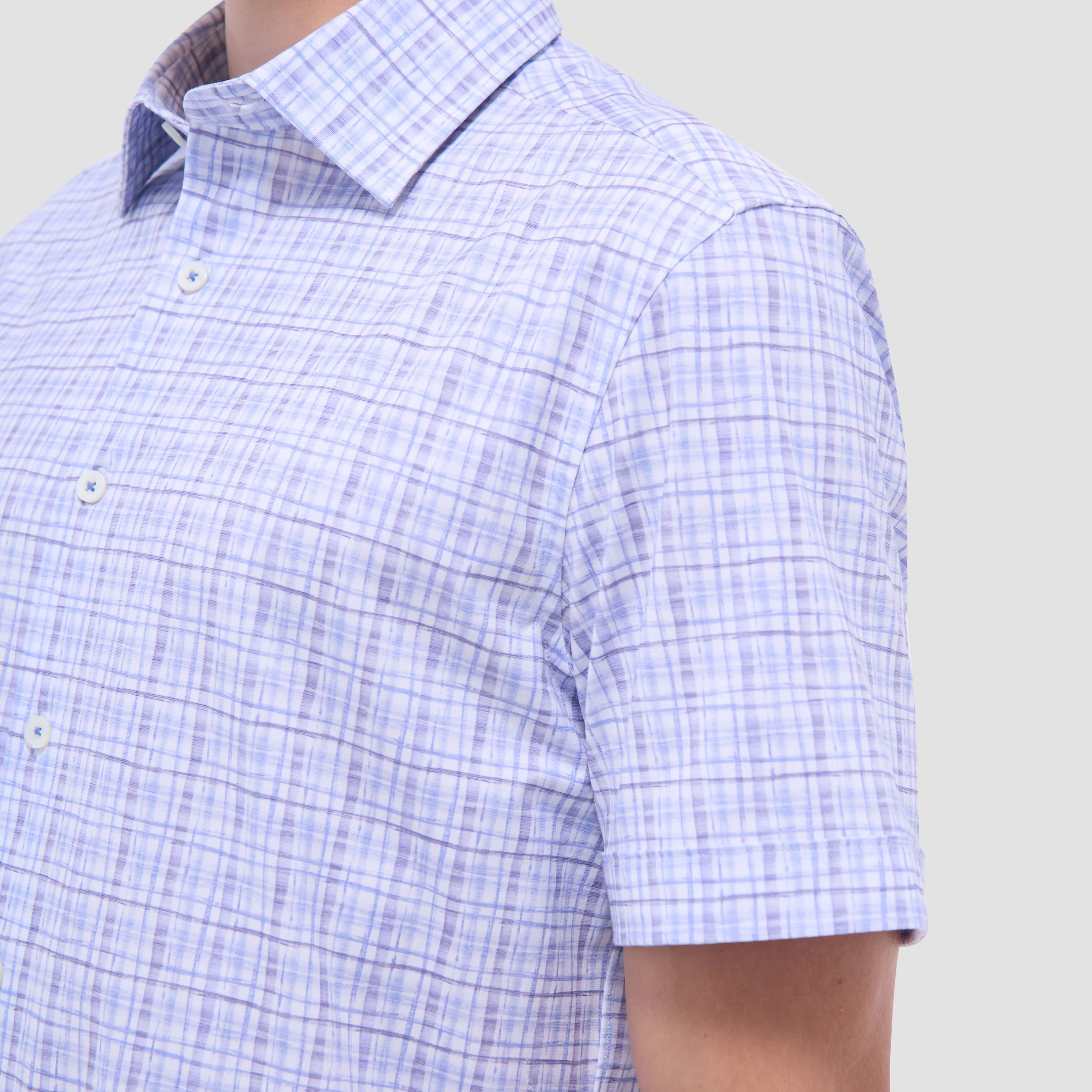 Miles Plaid Print OoohCotton Short-Sleeve Shirt