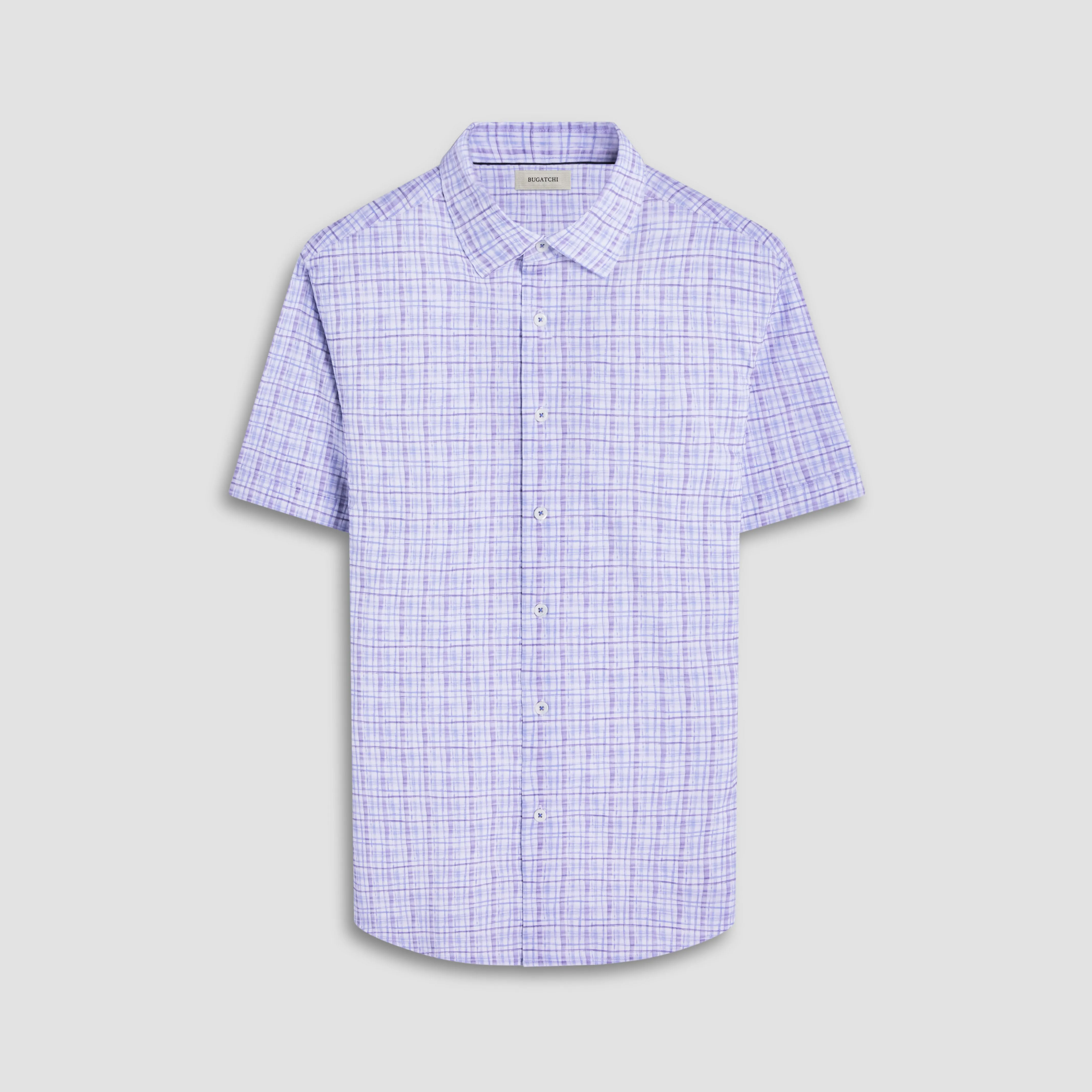 Miles Plaid Print OoohCotton Short-Sleeve Shirt