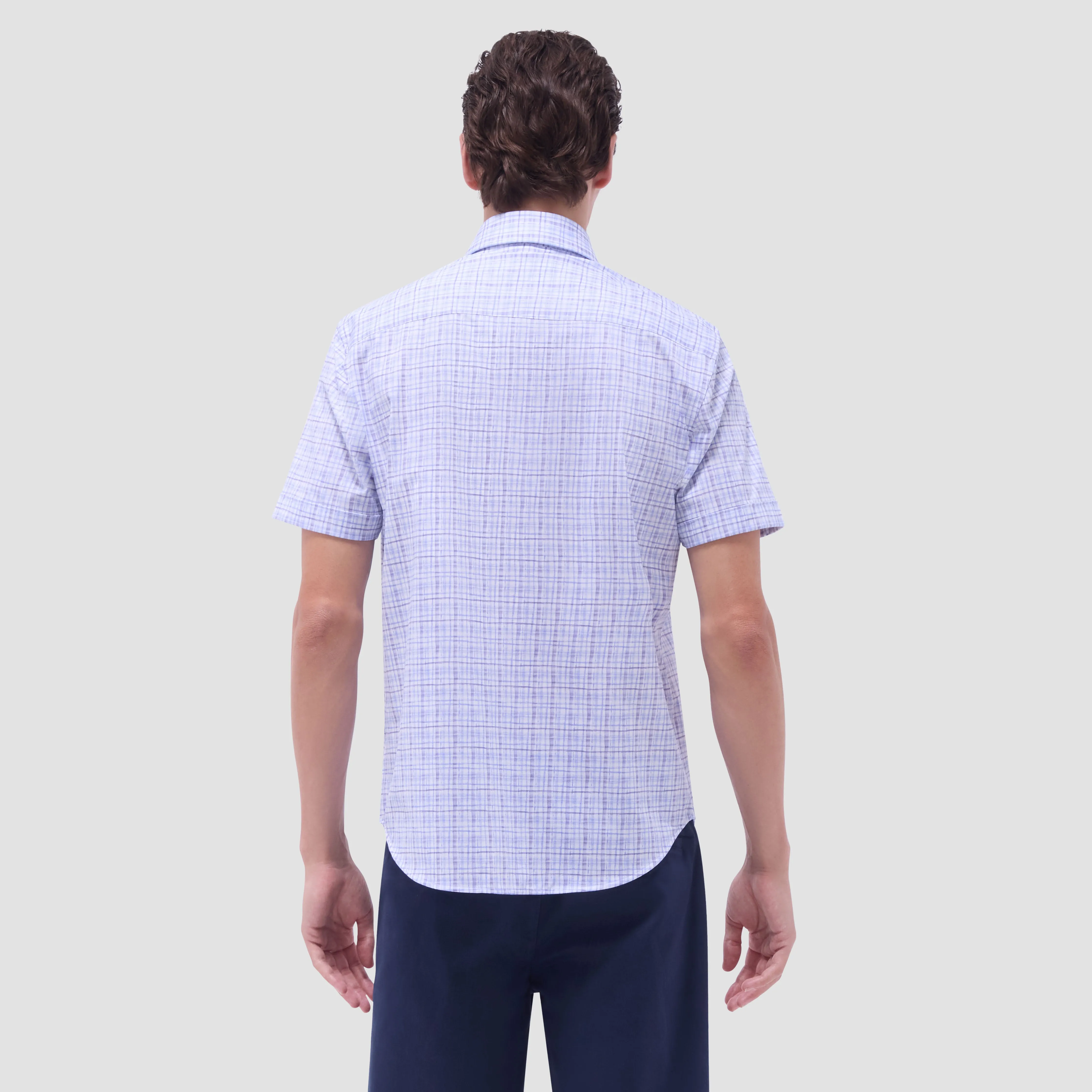 Miles Plaid Print OoohCotton Short-Sleeve Shirt