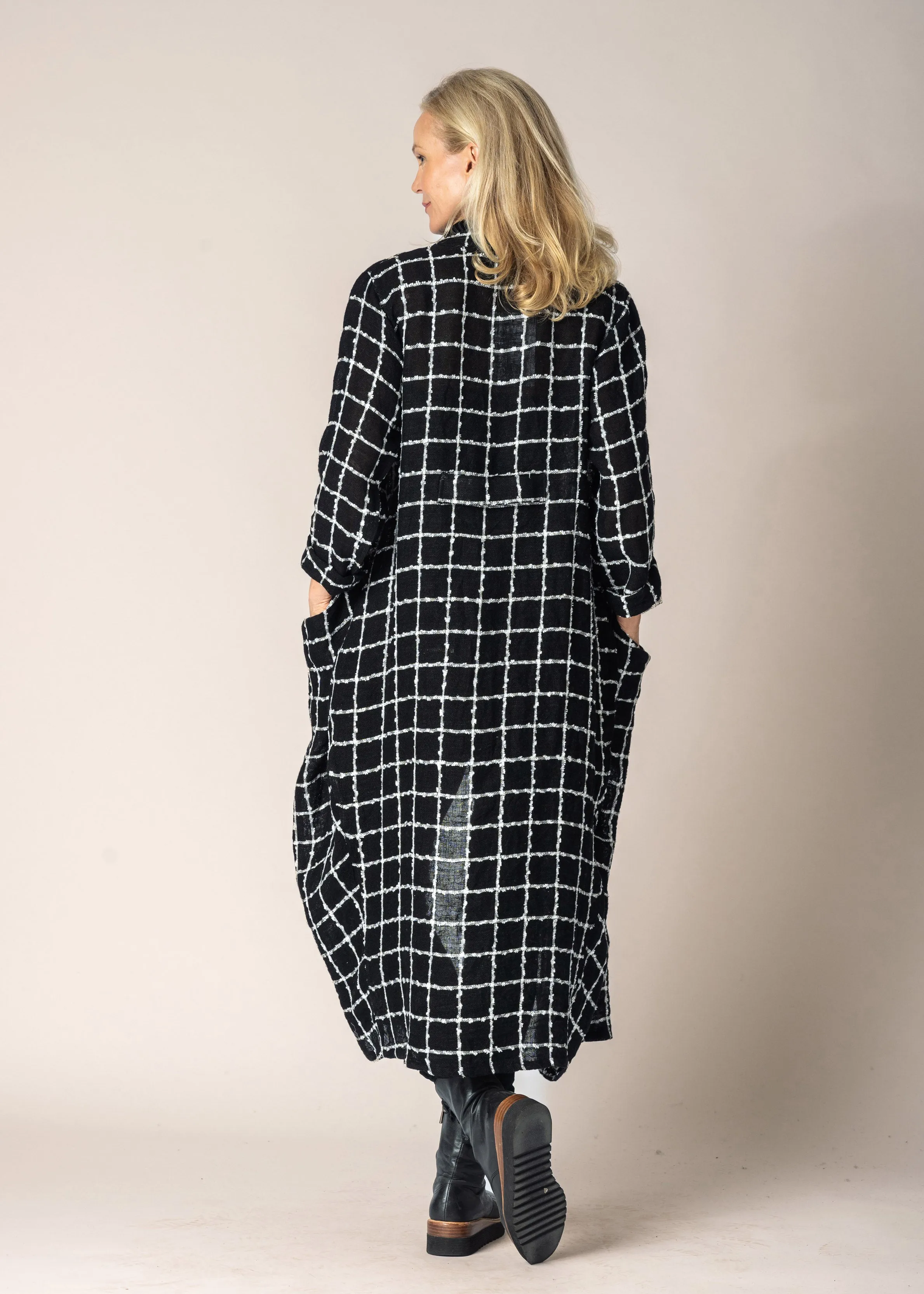 Mirella Linen Jacket in Onyx
