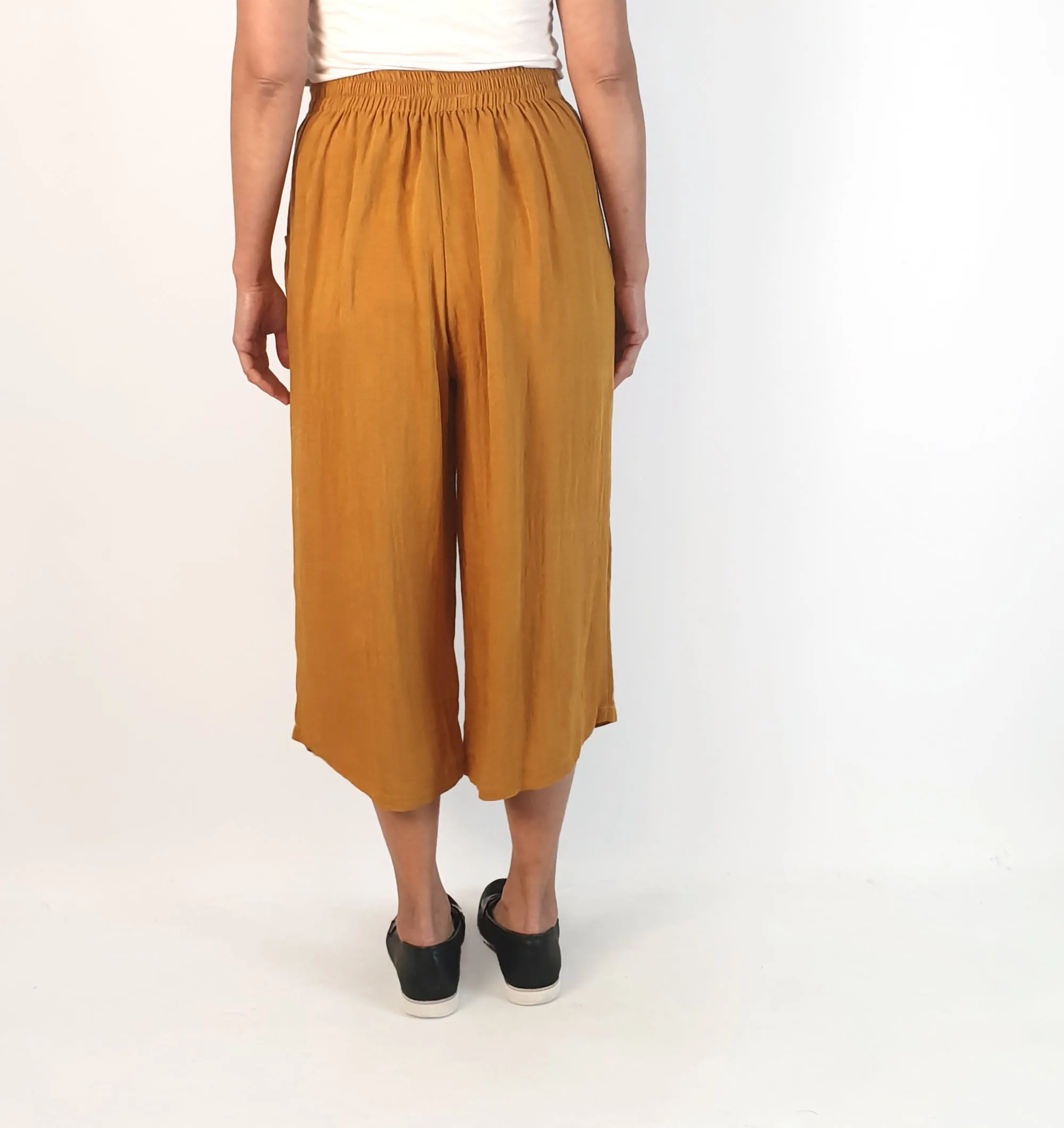 Missy O mustard wide leg culotte pants size 10