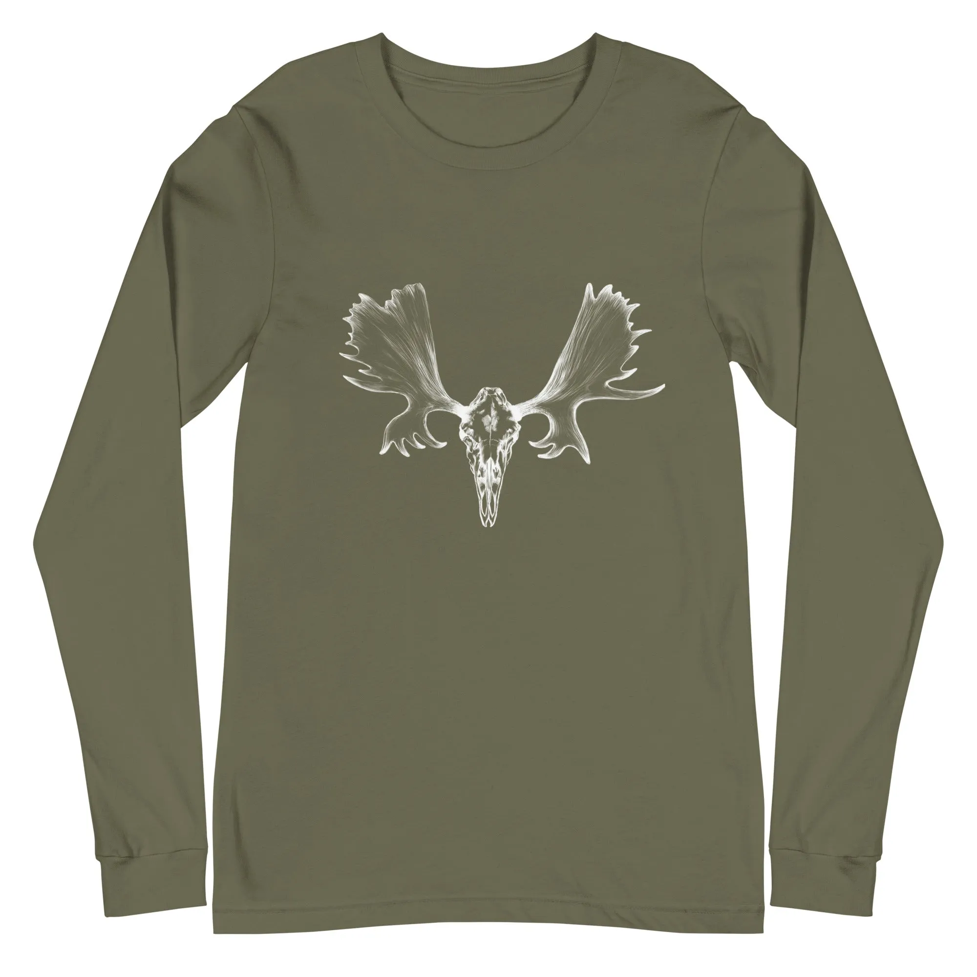 Moose Skull White Logo Long Sleeve