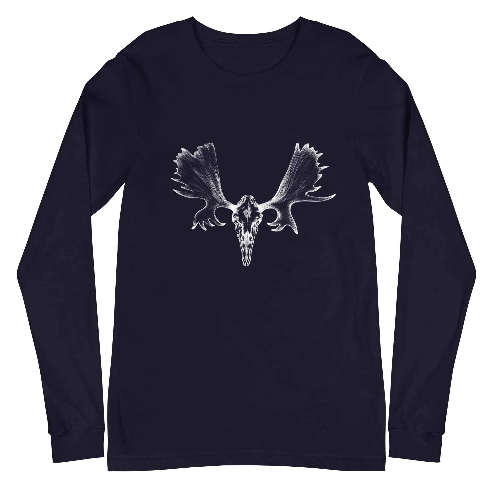 Moose Skull White Logo Long Sleeve