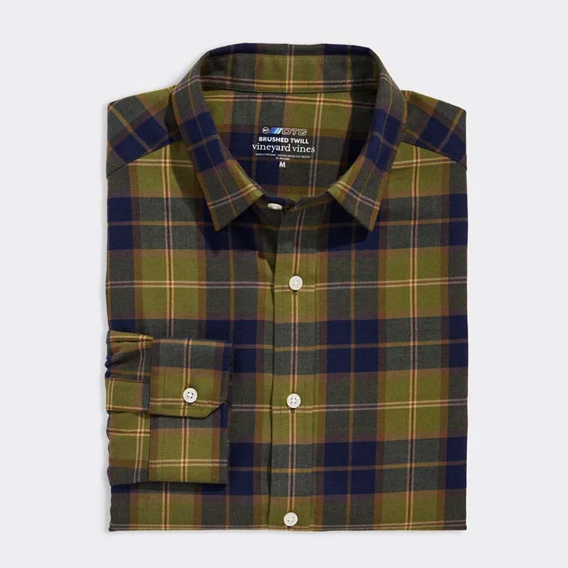 On-The-Go Brushed Twill Plaid Shirt