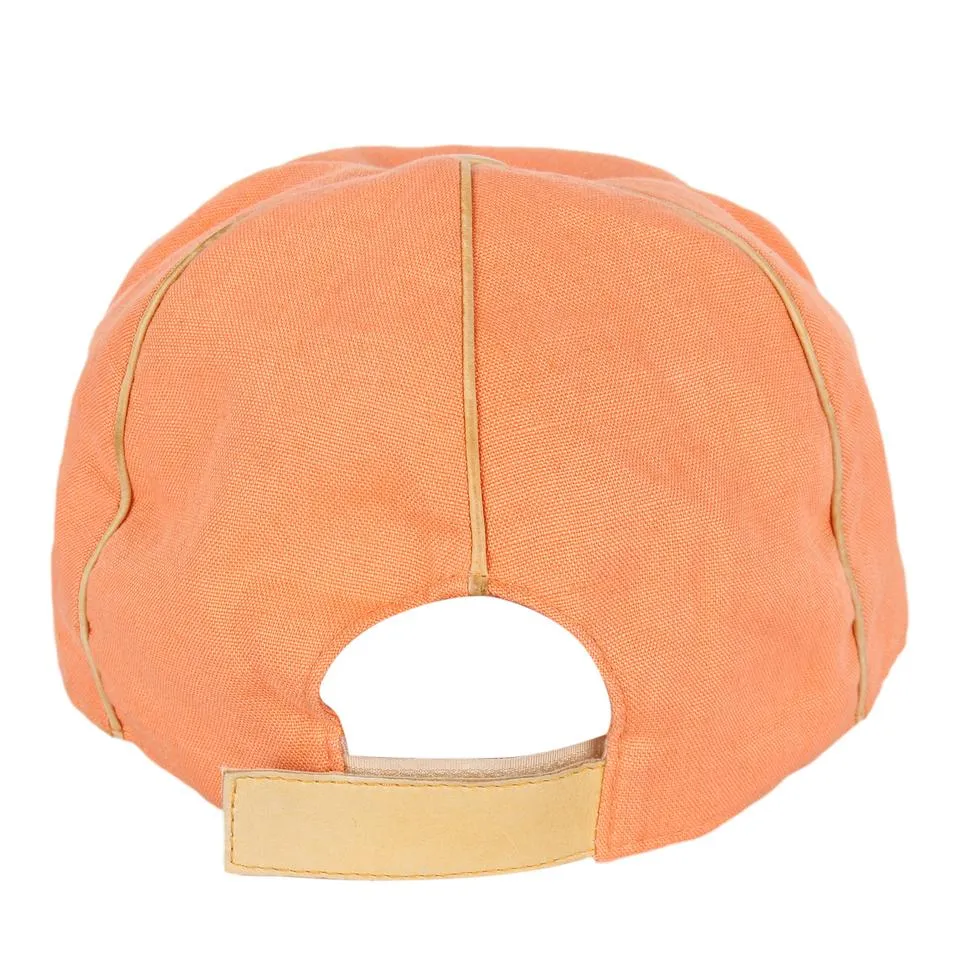 Orange Linen Baseball Cap Hat