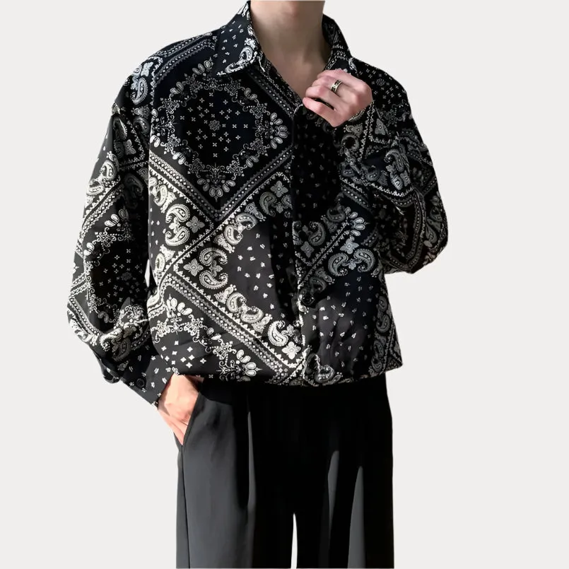 Oversize Bandana Plaid Paisley Shirts