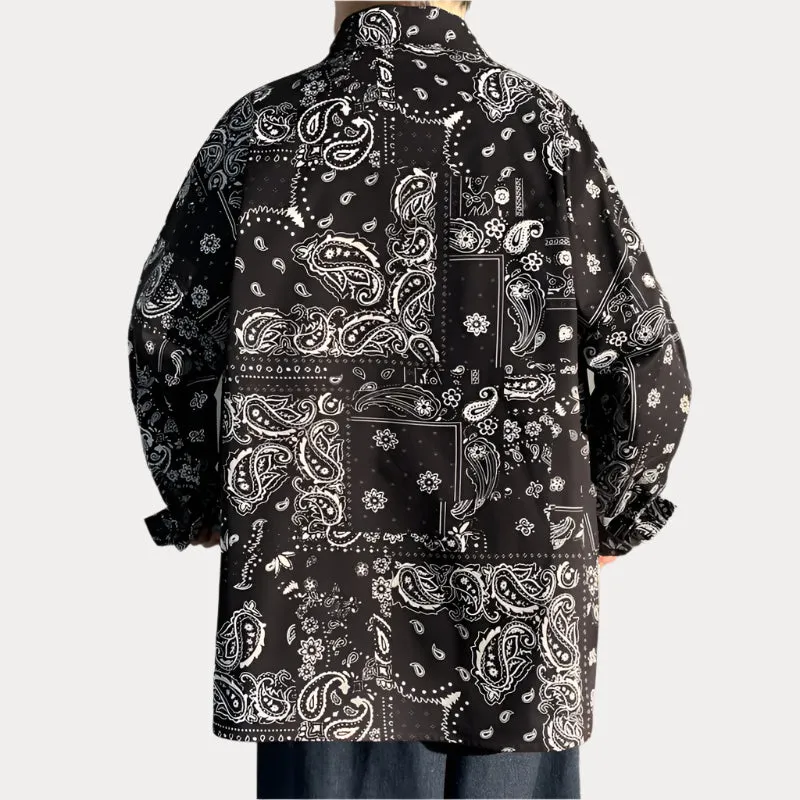 Oversize Bandana Plaid Paisley Shirts