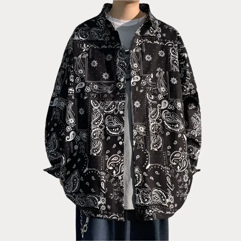 Oversize Bandana Plaid Paisley Shirts