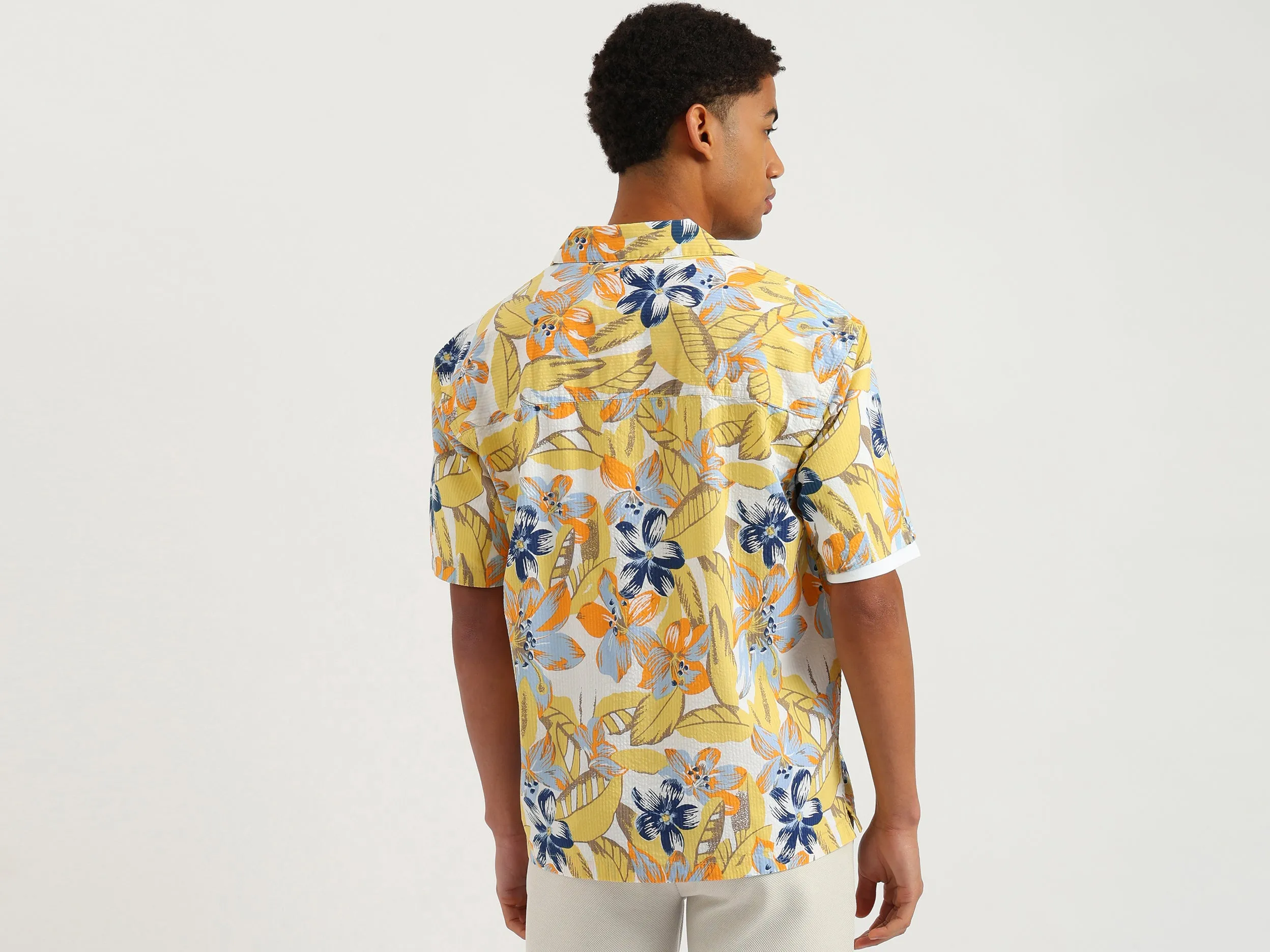 Oversized Fit Resort Collar Tropical Shirt
