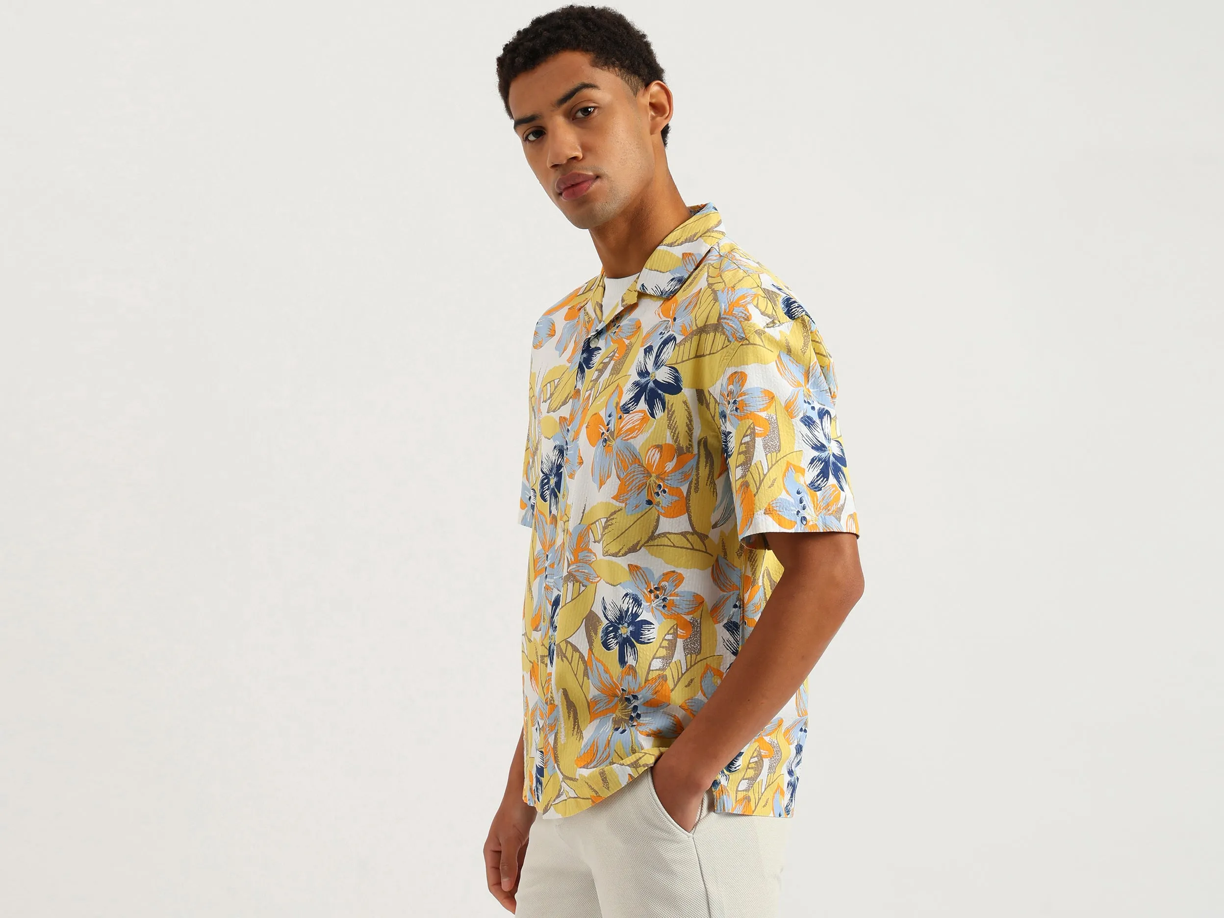 Oversized Fit Resort Collar Tropical Shirt