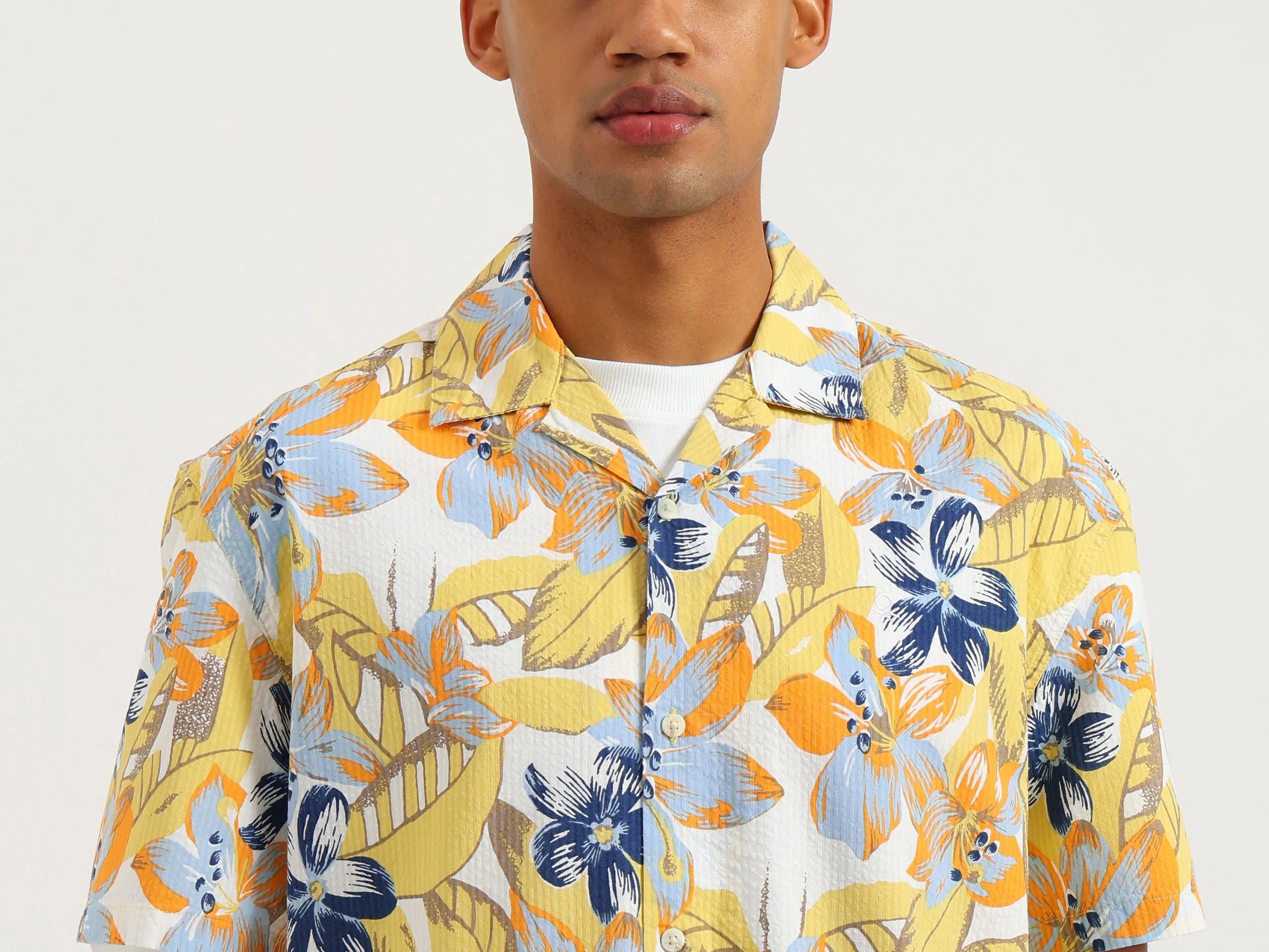 Oversized Fit Resort Collar Tropical Shirt