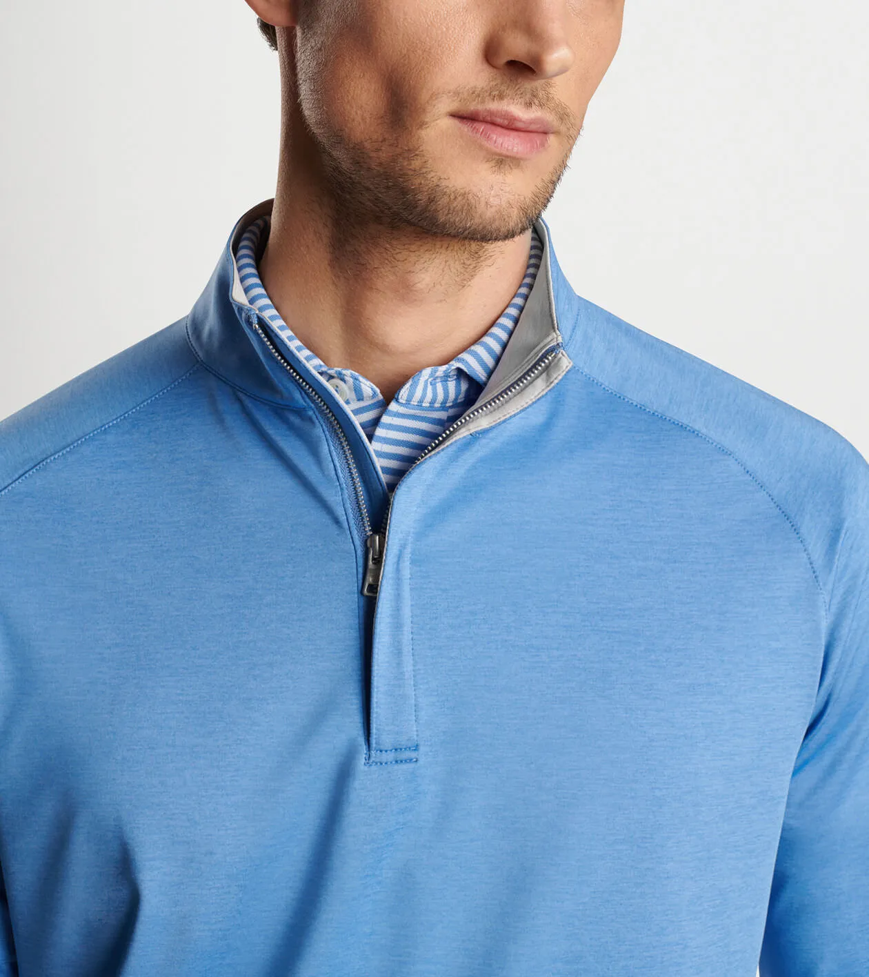 Peter Millar Stealth Performance Quarter-Zip - Brook Blue