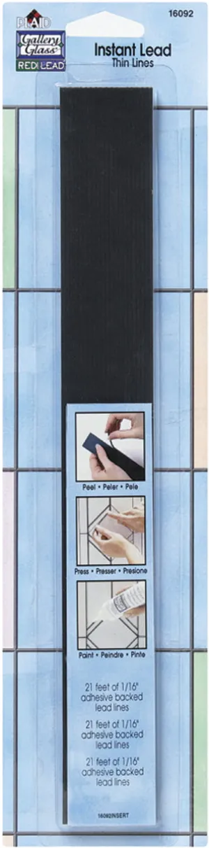 Plaid Gallery Glass Paint ~ 21' Thin Redi-Lead Strips ~ Instant Lead Lines 16092