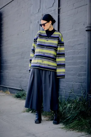Pleated Wide Leg Crop Trousers