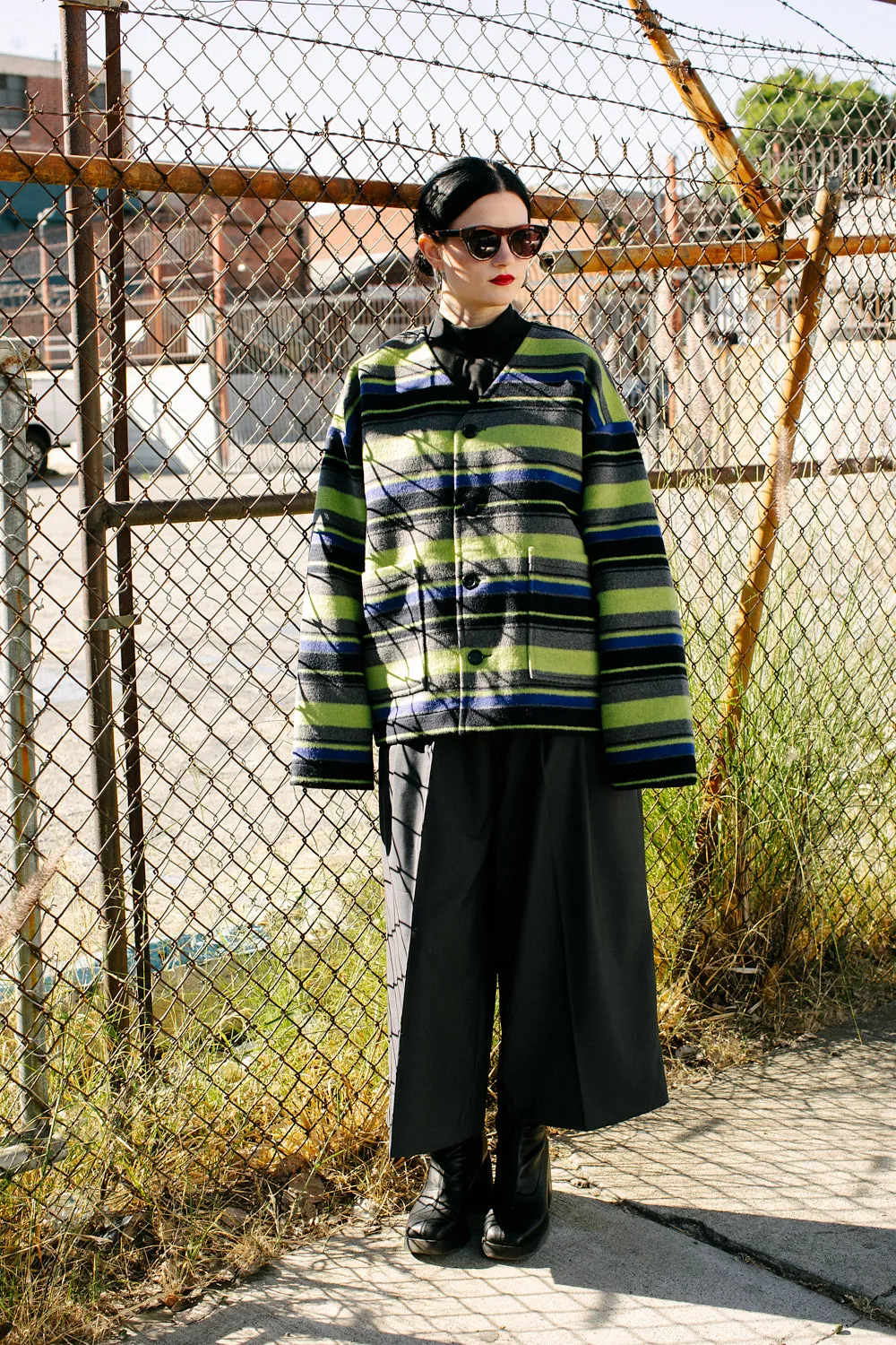 Pleated Wide Leg Crop Trousers