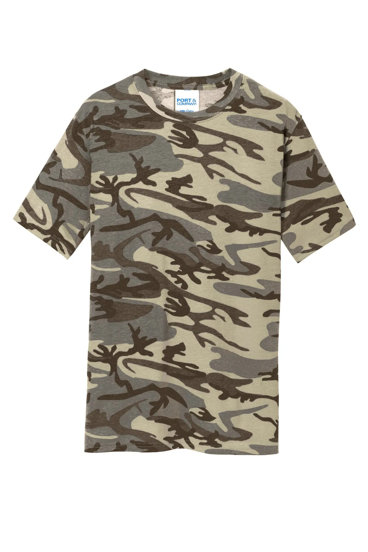 Port & Company Core Cotton Camo Tee.  PC54C Desert Camo