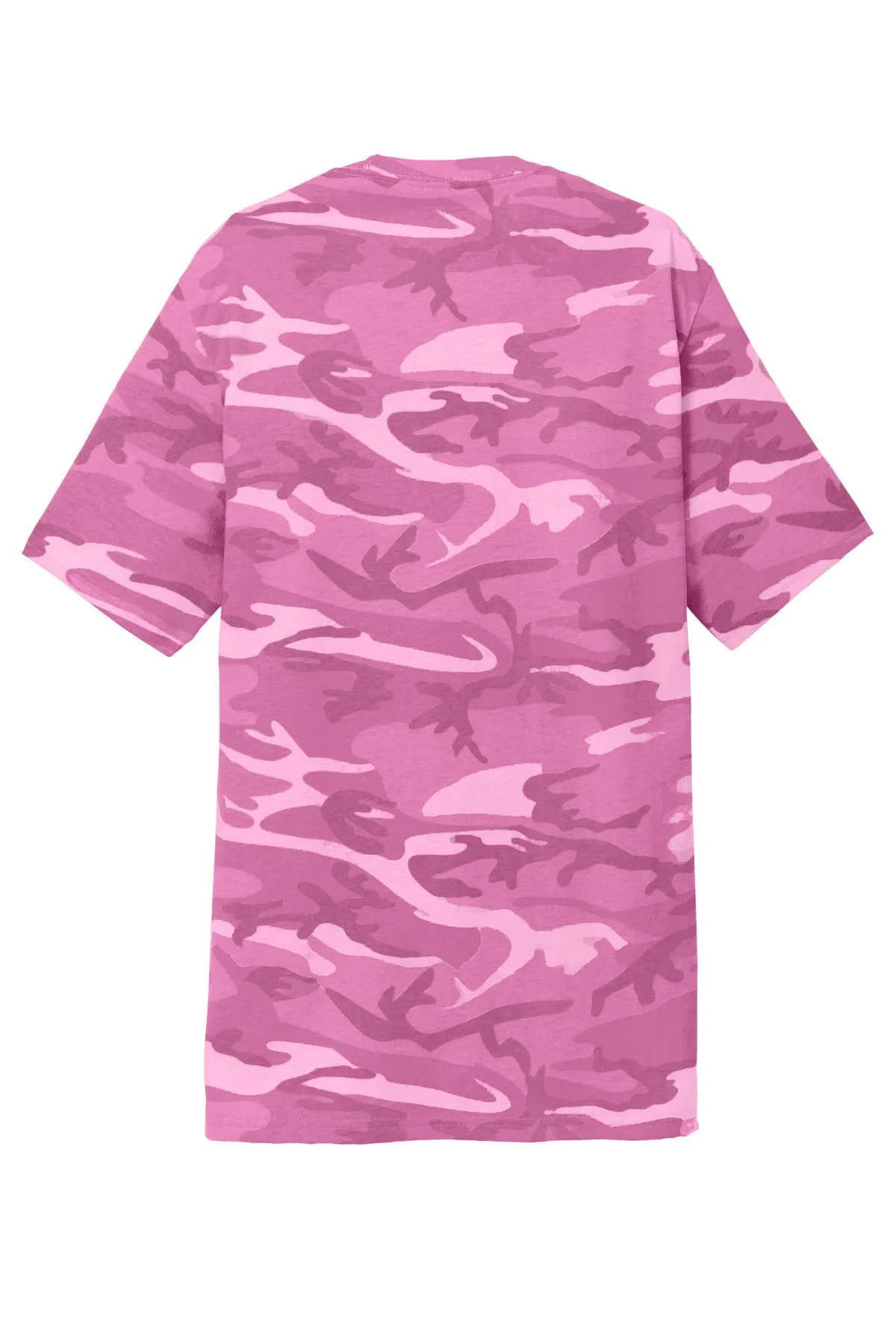 Port & Company Core Cotton Camo Tee.  PC54C Pink Camo