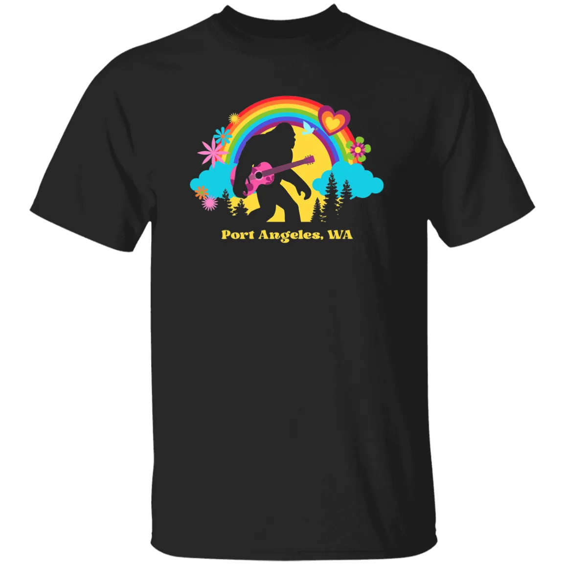 Port Angeles Flower Power Sasquatch Youth 5.3 oz 100% Cotton T-Shirt
