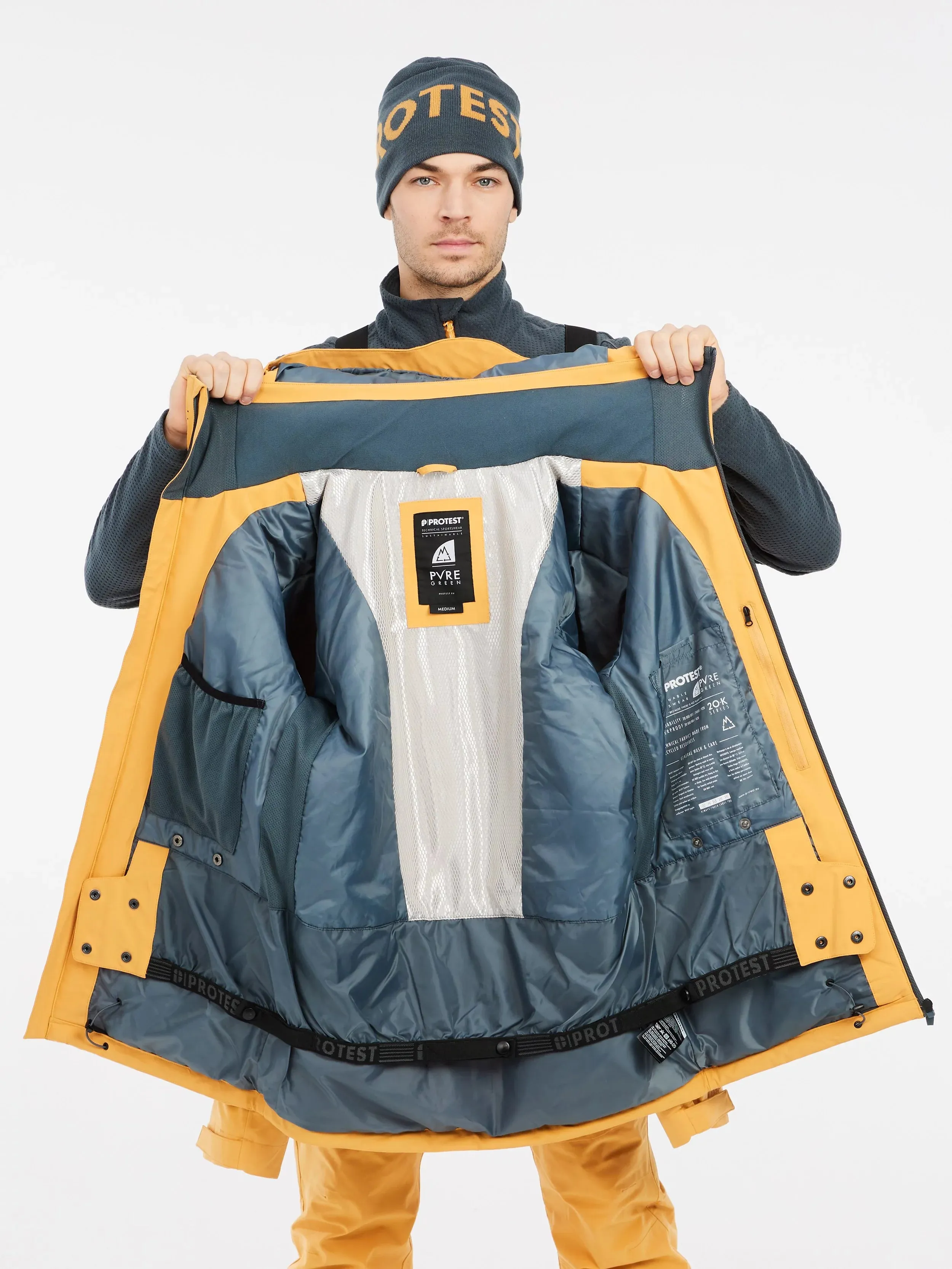 Protest Timothy Jacket Mens 2025 Cab Yellow