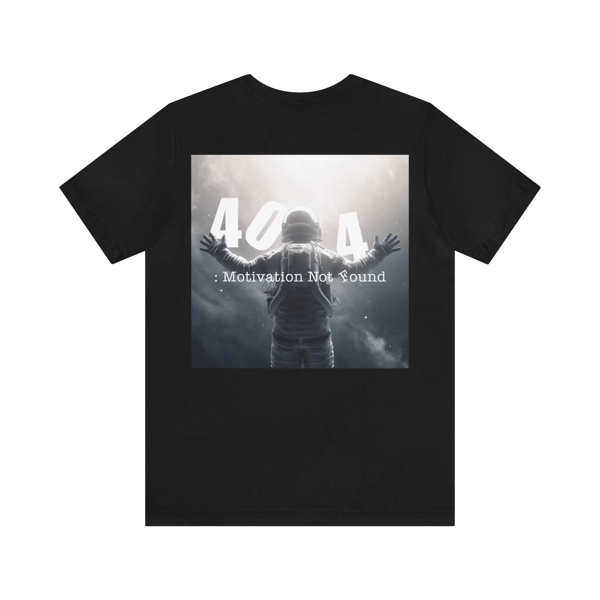 "Motivation Not Found" Black T-shirt for Men | Art by Noa Bar Lev