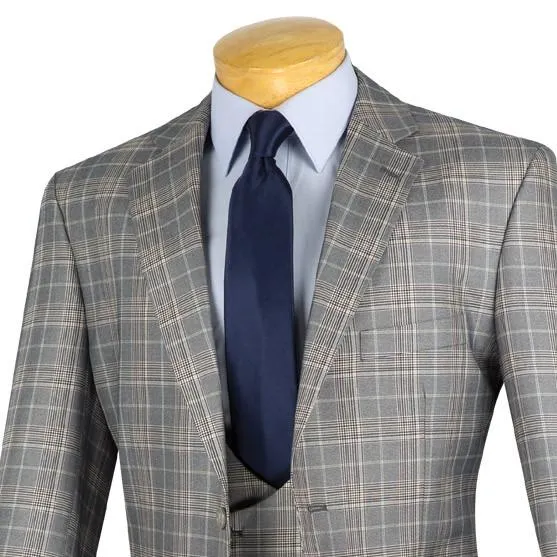 Regular Fit 3 Piece Suit (Gray) V2RW-7