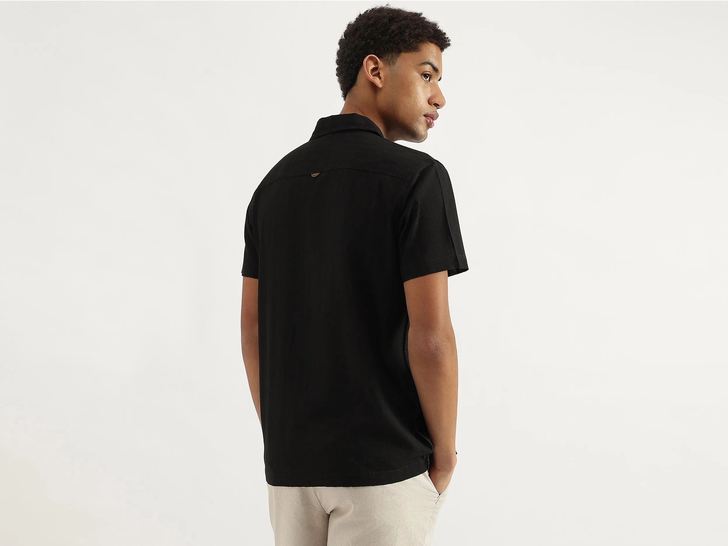 Relaxed Fit Resort Collar Artisanal Embroidered Shirt