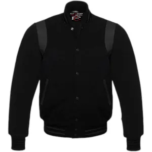 Retro Baseball Jacket – Wool Body & Leather Shoulder Inserts