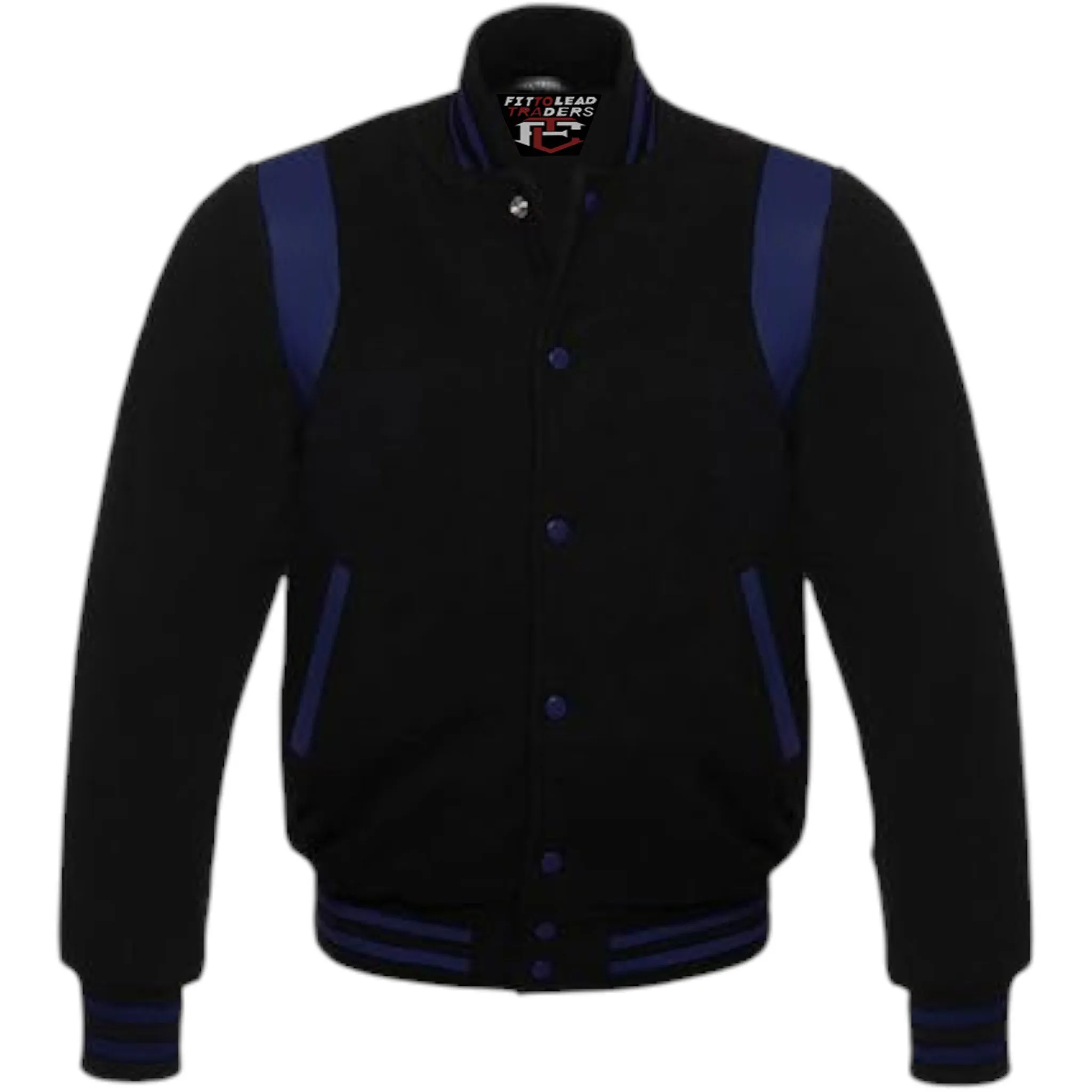 Retro Baseball Jacket – Wool Body & Leather Shoulder Inserts