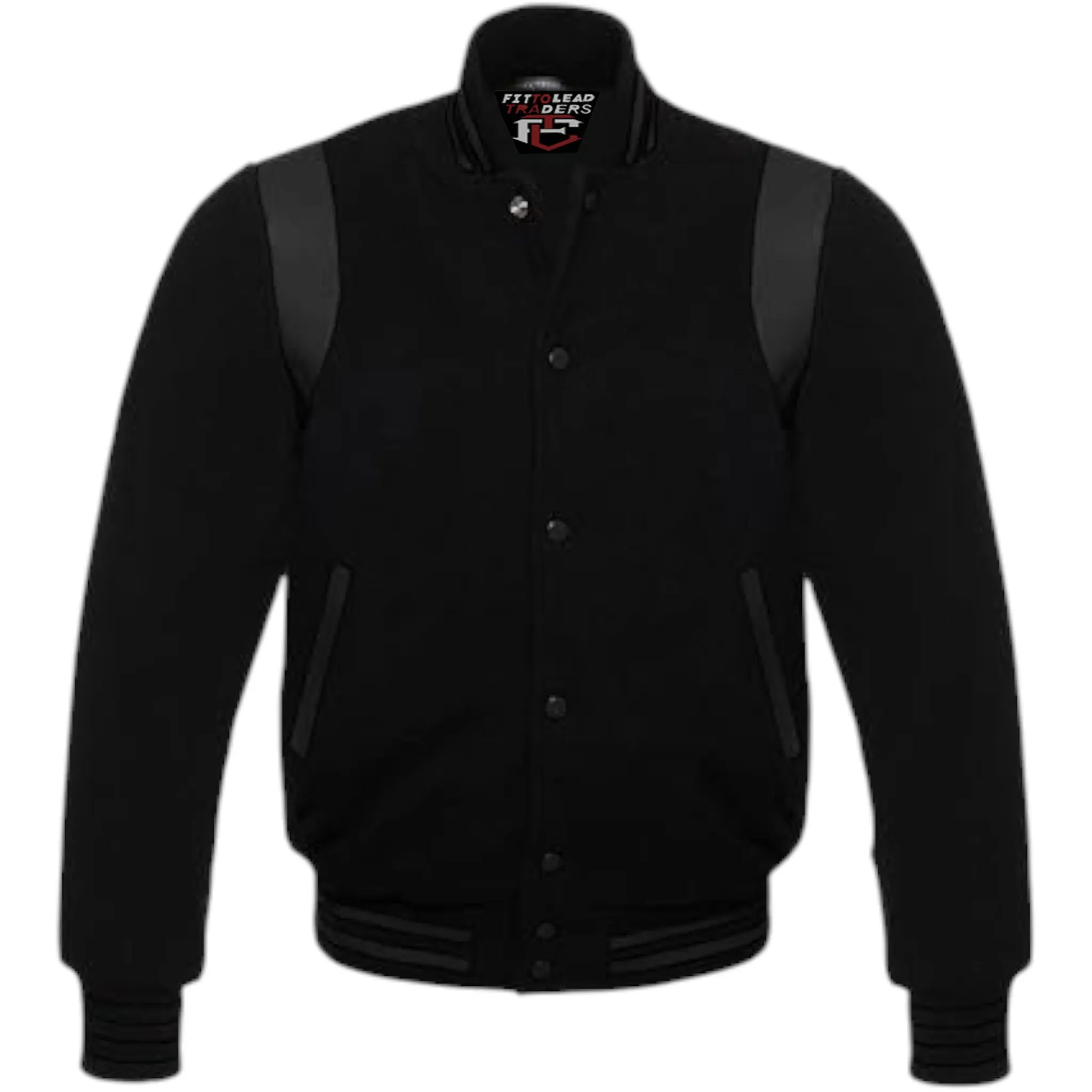 Retro Baseball Jacket – Wool Body & Leather Shoulder Inserts